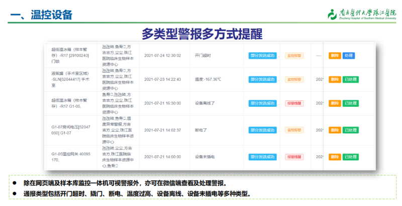 生物樣本庫(kù)-報(bào)警